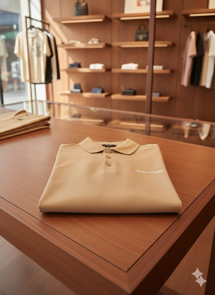 Luxury Men’s Beige Classic Polo T-Shirt