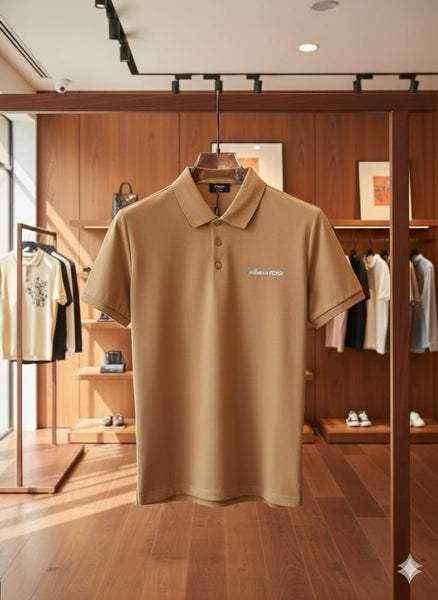Luxury Men’s Beige Classic Polo T-Shirt