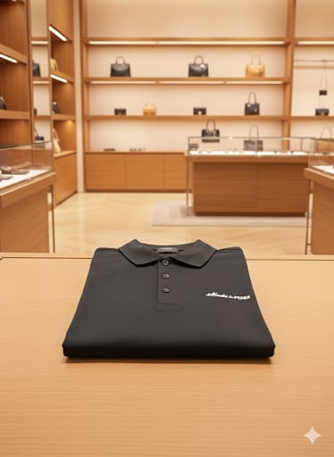 Premium  Men’s Black  Polo T-Shirt with Signature Logo