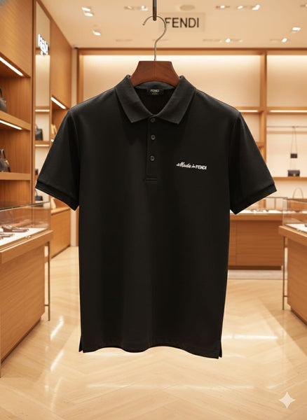 Premium  Men’s Black  Polo T-Shirt with Signature Logo