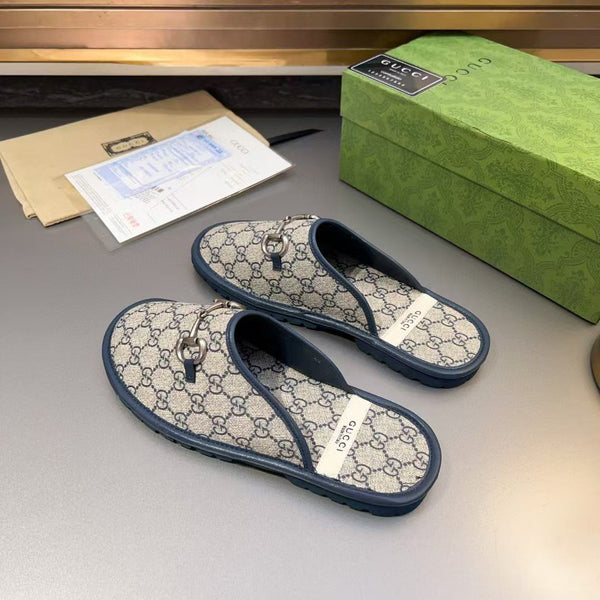 Luxury Monogram Men’s Slides Premium Designer-Style Slip-On Sandals