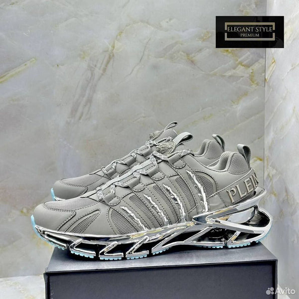 Premium Grey Luxury Sneakers Modern Designer Sports Shoes