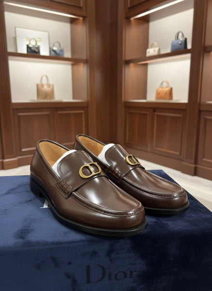 Premium Brown Leather Men’s Loafers  Classic Designer Formal Shoes