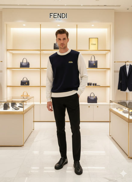 Premium Men’s Crew Neck Sweatshirt with Minimal Logo Design