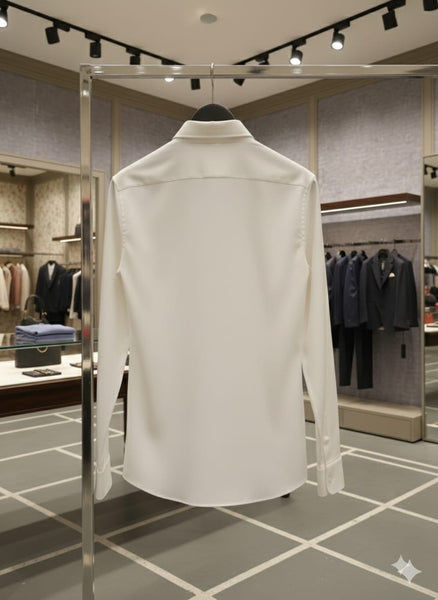 Men’s Premium White Shirt with Elegant Gold Lion Design