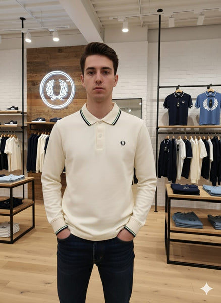 Premium Classic Full Sleeve Polo Shirt with Signature Tipped Collar