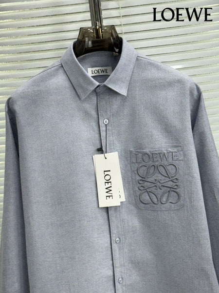 Luxury Classic Solid Shirt with Elegant Chest Logo