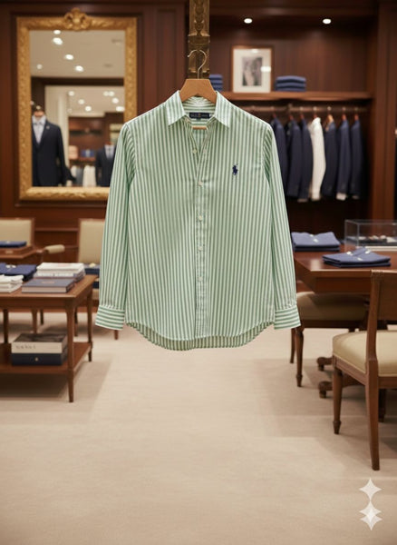 Luxury Imported  Women’s Vertical Striped  Shirt