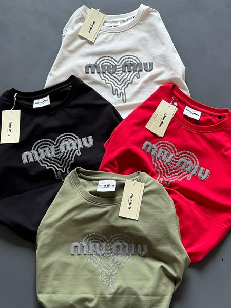 Women’s Stylish Logo Print Cotton T-Shirt  Trendy Casual Wear