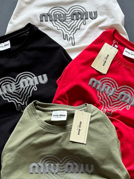 Women’s Stylish Logo Print Cotton T-Shirt  Trendy Casual Wear