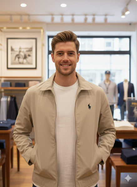 Premium Imported Brand Classic Beige Zip Jacket