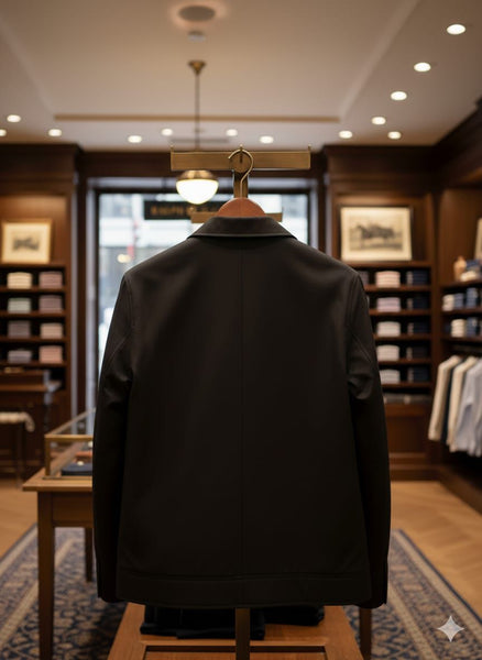 Luxury Imported Men’s Classic Black Zip-Up Jacket