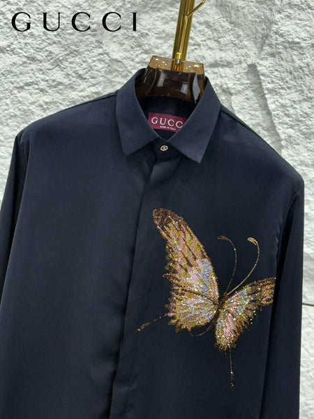Men’s Premium Designer Shirt with Butterfly Artwork