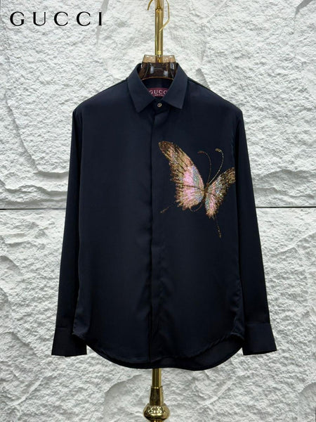 Men’s Premium Designer Shirt with Butterfly Artwork