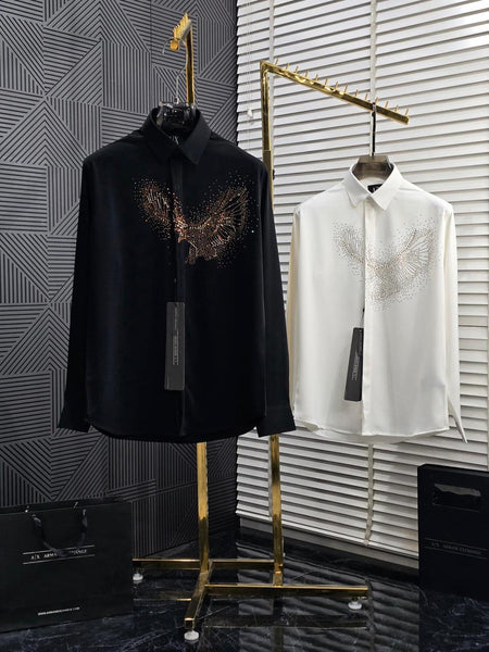 Men’s Premium Designer Shirt with Eagle Crystal Artwork