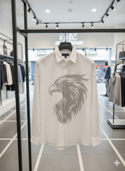 Premium White Shirt  Bold Eagle Design