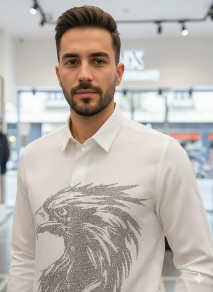 Premium White Shirt  Bold Eagle Design