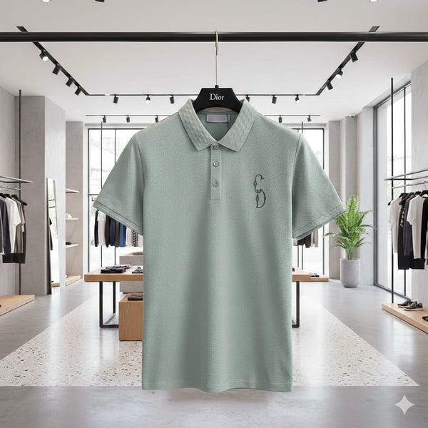 Premium Mint Green Polo T-Shirt with Minimal Logo Detail