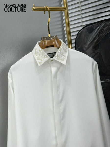 Premium Brand  Formal Shirt  Elegant Crystal Detail
