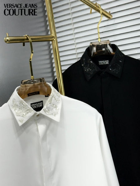 Premium Brand  Formal Shirt  Elegant Crystal Detail