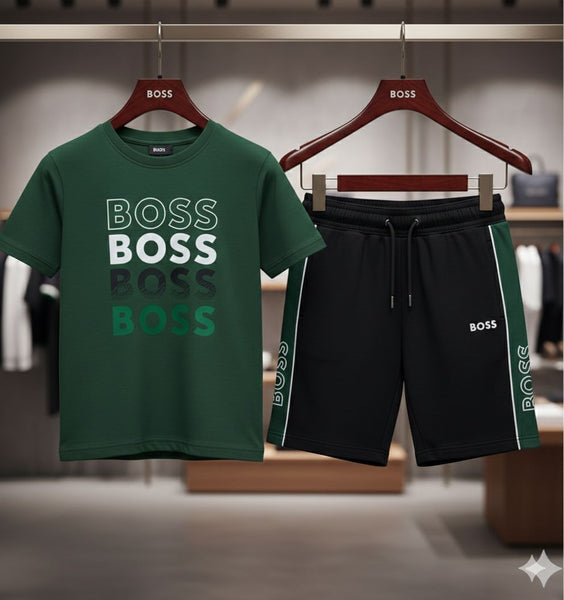 Premium Brand Green T-Shirt & Shorts Co-Ord Set