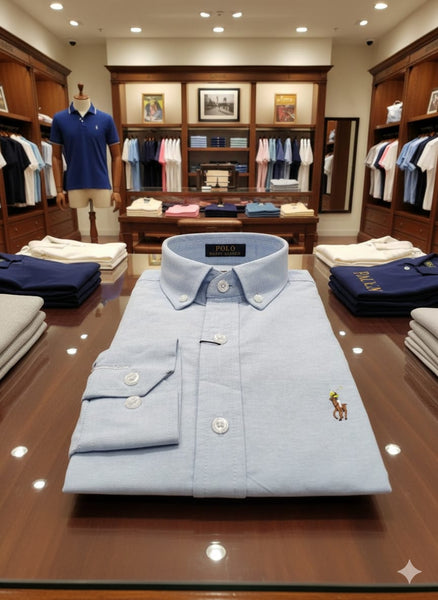 Classic Sky Blue Button-Down Cotton Shirt
