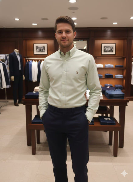 Modern Fit Light Green Signature Logo Shirt