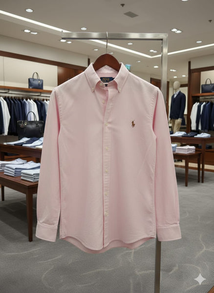 Luxury Classic Pink Shirt with Signature Logo