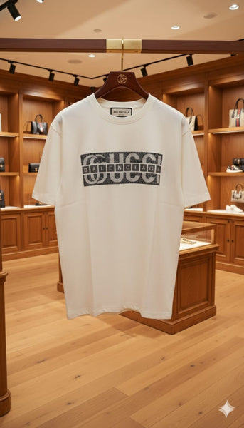 Premium White Graphic Oversize T-Shirt with Bold Logo Print