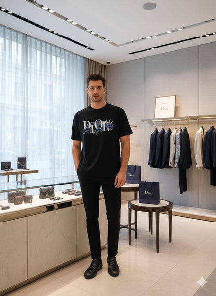 Luxury Black Dragon Print Designer Drop Shoulder T-Shirt