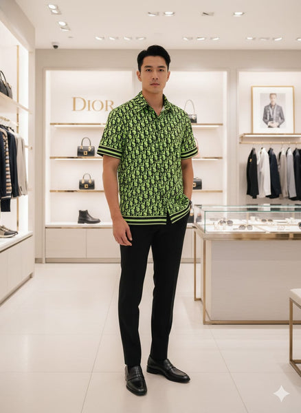 Luxurious Logo  Oblique Short-Sleeved Hawaii Shirt