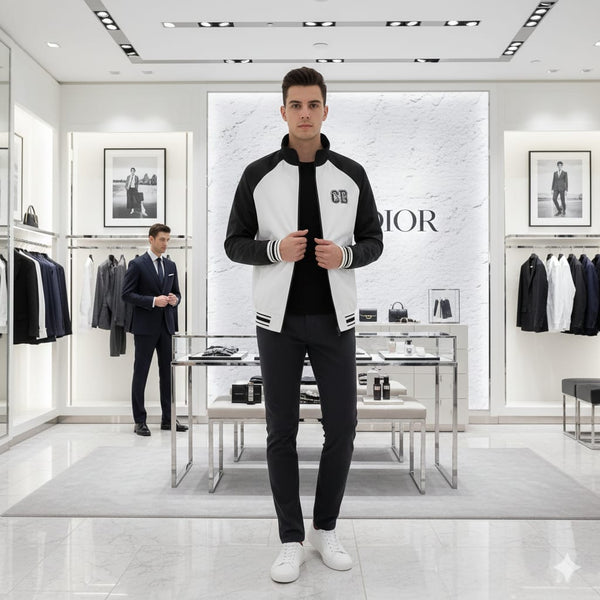 Black & White Premium Zip-Up Jacket