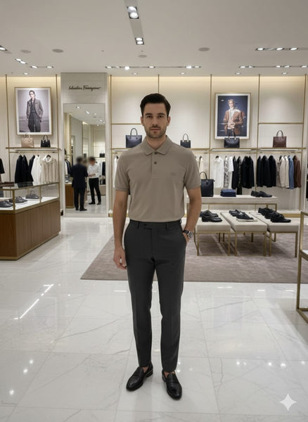 Classic Grey Premium Polo T-Shirt for Men