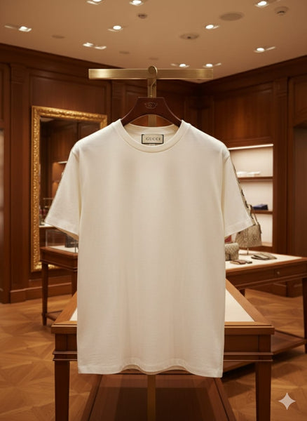 Luxury Imported  GG Interlocking Stripe  Drop Shoulder  T-Shirt
