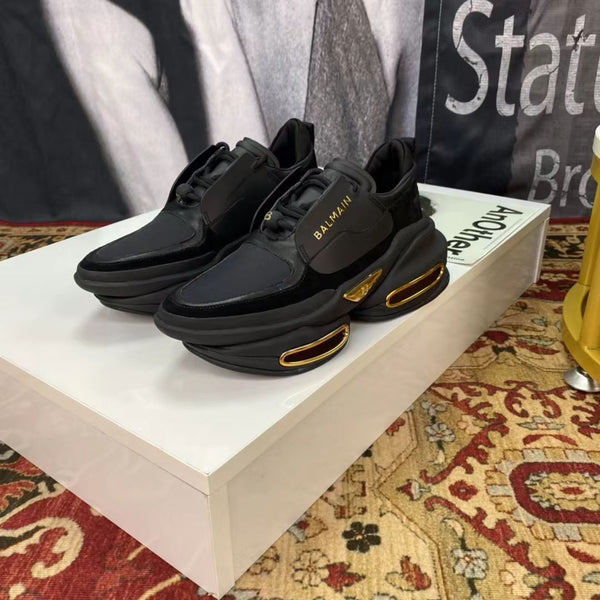 Luxury Black Chunky Sole Designer Sneakers