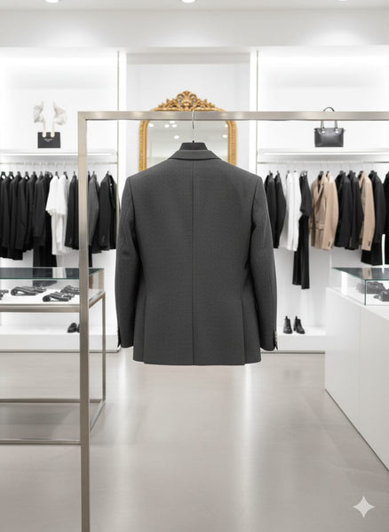 Luxury Grey Designer Blazer for Men  Classic Single Button Formal Jacket