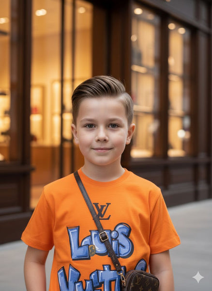 Premium  Bright Orange  Style Kids T-Shirt