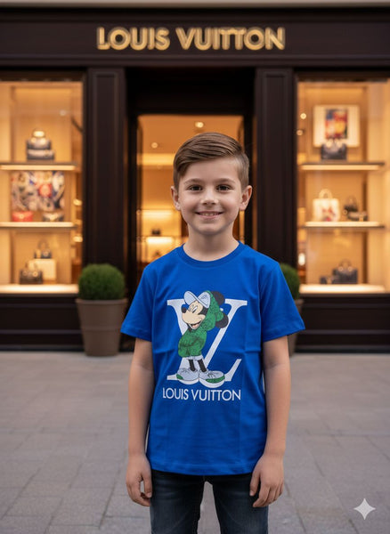 Premium Cool Blue Cartoon Style Kids T-Shirt