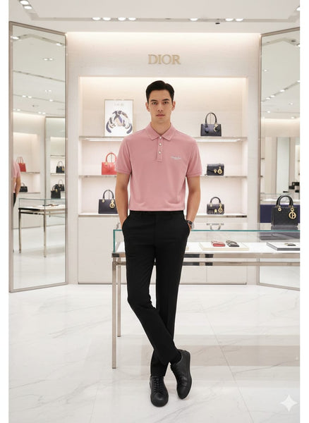 Premium Solid Pink Polo for Men