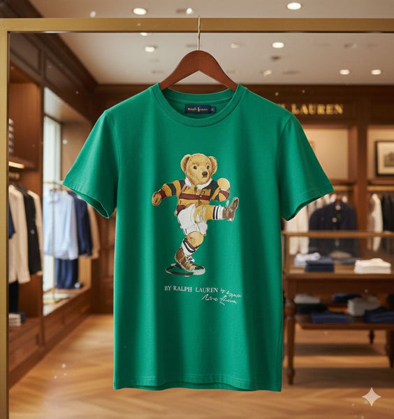 Women Polo Bear Graphic T-Shirt Sporty Icon Style