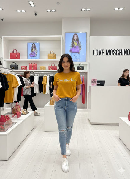 Premium Mustard Yellow Logo T-Shirt for Women