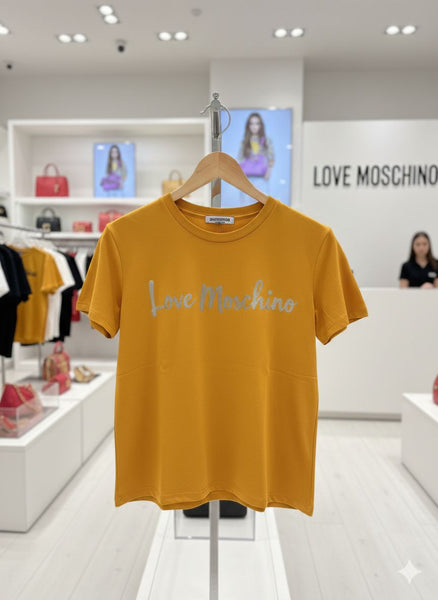 Premium Mustard Yellow Logo T-Shirt for Women