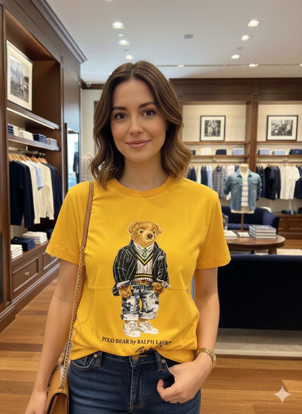 Exclusive Yellow Polo Bear Graphic T-Shirt
