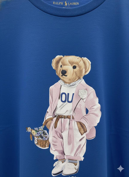 Exclusive Blue Polo Bear Graphic T-Shirt For women