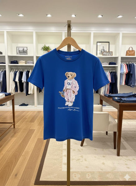 Exclusive Blue Polo Bear Graphic T-Shirt For women