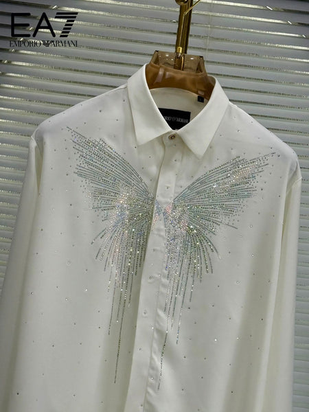 Premium Brand Crystal Wing Designer Shirt