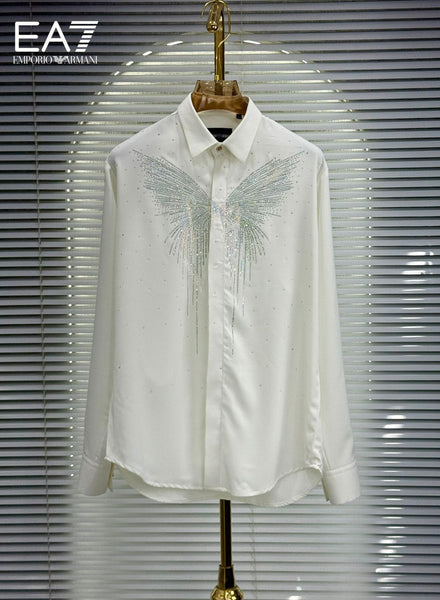 Premium Brand Crystal Wing Designer Shirt