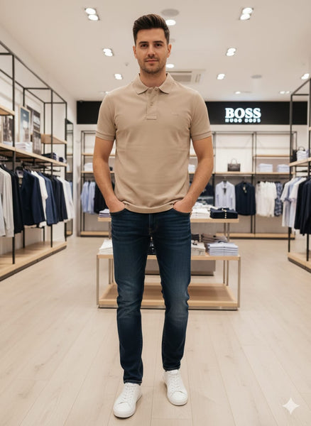 Classic Beige Polo T-Shirt  Premium Everyday Elegance