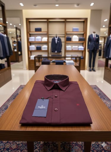 Imported Brand Signature Maroon Shirt Refined Luxury Wear