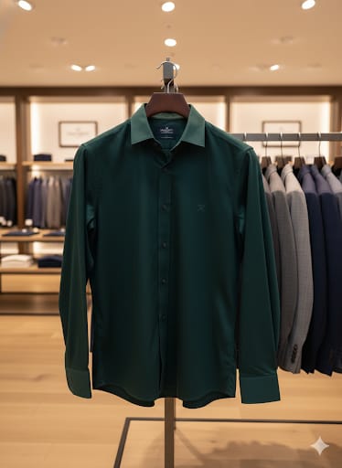 Executive Green Regular-Fit Shirt Premium Tailored Style